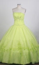 Luxurious Ball Gown Strapless Floor-length Lime Green Quinceanera Dress LZ426072