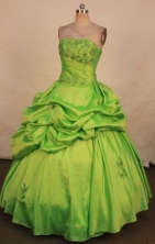 Modest Ball Gown Strapless Floor-length Quinceanera Dresses Appliques with Beading Style FA-Z-0337