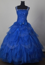 Modest Ball Gown Straps Floor-length Royal Blue Quinceanera Dress LJ2663