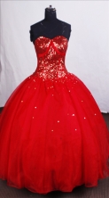 Modest Ball Gown Sweetheart-neck Floor-length Sequins Quinceanera Dresses Style FA-C-051