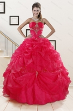 Perfect Red Sweetheart Quinceanera Dresses with Appliques XFNAO372FOR