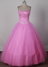 Pretty Ball Gown One Shoulder Floor-length White Quinceanera Dress LZ426061