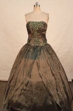 Pretty Ball Gown Strapless Floor-length Quinceanera Dresses Embroidery Style FA-Z-0343