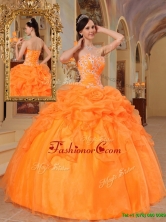 Pretty  Orange Red Ball Gown Sweetheart Quinceanera Dresses  QDZY350AFOR