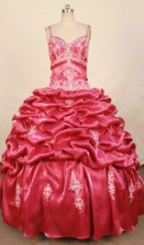 Wonderful Ball Gown Strap Floor-length Taffeta Quinceanera dress Style FA-L-294