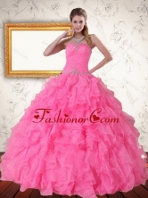 2015 Perfect Strapless Quinceanera Dress with Beading and Ruffles PDZY724TZFXFOR