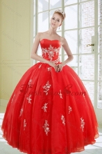 2015 Popular Red Quinceanera Dresses with Appliques XFNAOA38TZFXFOR
