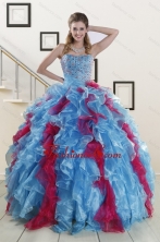 Fashionable Beading Quinceanera Dresses in Multi Color For 2015 XFNAO706FOR