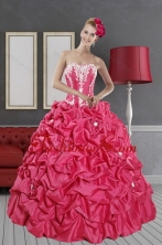 Inexpensive Hot Pink Dresses for Quince with Pick Ups and Appliques XFNAOA58TZFXFOR