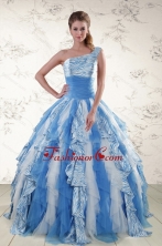 Multi Color One Shoulder Printed Quinceanera Dresses for 2015 XFNAO503FOR