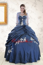 Perfect Sweetheart Navy Blue Quinceanera Dresses with Wraps XFNAO693AFOR
