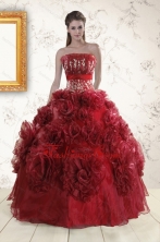 Unique Quinceanera Dresses with Hand Made Flowers for 2015 XFNAO697FOR
