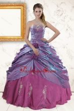2015 Classic Purple Appliques Quinceanera Dresses with Strapless XFNAO313FOR