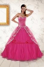 2015 Sweetheart Rose Pink Quinceanera Dresses with Sequins and Appliques XFNAO350FOR