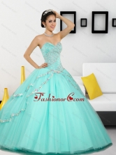2015 Unique Beading Sweetheart Quinceanera Dresses in Apple Green QDDTC30002FOR