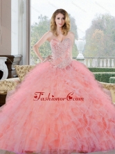 2015 Unique Beading and Ruffles Sweetheart Quinceanera Gown QDDTC27002-2FOR