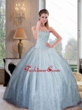 2015 Unique Sweetheart Ball Gown Quinceanera Dresses with Beading QDDTD27002FOR