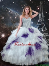 2016 Summer Cheap Sweetheart White Quinceanera Dresses with Beading QDDTA115002-1FOR