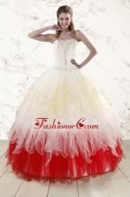2016 Unique Multi Color Sweetheart Ruffled Quinceanera Dresses wth Beading XFNAOA11FOR