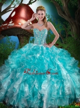 2016 Winter Quinceanera Dresses with Beading and Ruffles QDDTA79002FOR