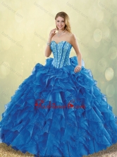 Classical Beading Sweetheart Detachable Quinceanera Dresses in Blue SJQDDT205002FOR