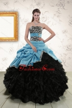 Luxurious Ruffles 2015 Quinceanera Dresses with Zebra and Belt XFNAO435FOR