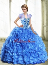 Modest Royal Blue Quinceanera Dresses with Beading and Ruffles SJQDDT32002FOR