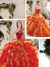 Perfect Multi Color Quinceanera Dresses with Beading and Ruffles SJQDDT243002FOR