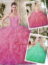 Popular Appliques Quinceanera Dresses in Watermelon SJQDDT228002-2FO
