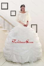 Pretty White Strapless 2015 Quinceanera Dresses with Beading XFNAO186FOR