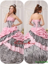 Unique 2016 Ball Gown Strapless Floor Length Beading Quinceanera Dresses  QDZY017AFOR