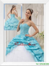 Unique Aqua Blue Ball Gown Sweetheart Quinceanera Dresses  QDZY369AFOR