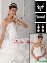 Unique  Ball Gown Sweetheart Quinceanera Dresses in White  QDZY465BFOR