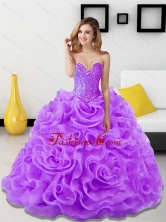 Unique Beading and Rolling Flowers Lavender 2015 Quinceanera Dresses SJQDDT18002-2FOR