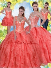 Unique Beading and Ruffles Sweet Sixteen Dresses in Coral Red SJQDDT23001-3FOR
