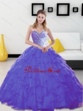 Unique Beading and Ruffles Sweetheart Lavender Quinceanera Dresses for 2015 SJQDDT14002-3FOR