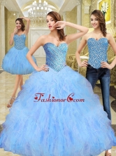 Unique Beading and Ruffles Sweetheart Quinceanera Dresses in Multi Color SJQDDT11001FOR