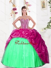 2015 Fashionable Sweetheart Quinceanera Gown with Beading and Pick Ups QDDTA30002-1FOR