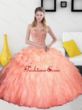 2015 Remarkable Beading and Ruffles Sweetheart Quinceanera Dresses QDDTD5002FOR