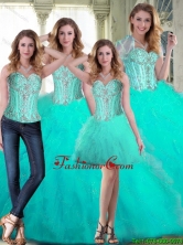 2015 Winter Luxurious Sweetheart Beaded Quinceanera Dresses with Ruffles SJQDDT71001FOR