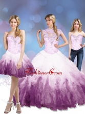 Lovely 2015 Multi Color Quinceanera Dresses with Beading and Ruffles SJQDDT7001FOR