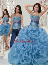 Lovely Appliques and Rolling Flowers Quinceanera Dresses in Multi Color SJQDDT20001FOR