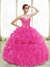 Lovely Fuchsia Quinceanera Dresses with Appliques and Ruffles SJQDDT28002-4FOR