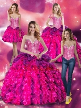 Lovely Multi Color Quinceanera Dresses with Beading and Ruffles SJQDDT24001FOR