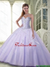 Luxurious Beaded Sweetheart Quinceanera Dresses in Lavender for 2015 Fall SJQDDT73002FOR