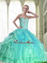 Perfect Lace Up Sweetheart Quinceanera Dresses with Beading for 2015 Fall SJQDDT55002FOR