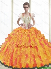 Top Seller 2015 Summer Ball Gown Sweetheart Quinceanera Dresses with Ruffles SJQDDT38002FOR