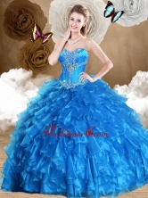 2016 Simple Ball Gown Sweetheart Quinceanera Dresses with Beading and Ruffles SJQDDT470002FOR