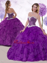 2016 Simple Ball Gown Sweetheart Quinceanera Gowns with Ruffles and Sequins SJQDDT455002FOR 