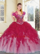 2016 Simple Multi Color Quinceanera Dresses with Beading and Ruffles SJQDDT390002-1FOR